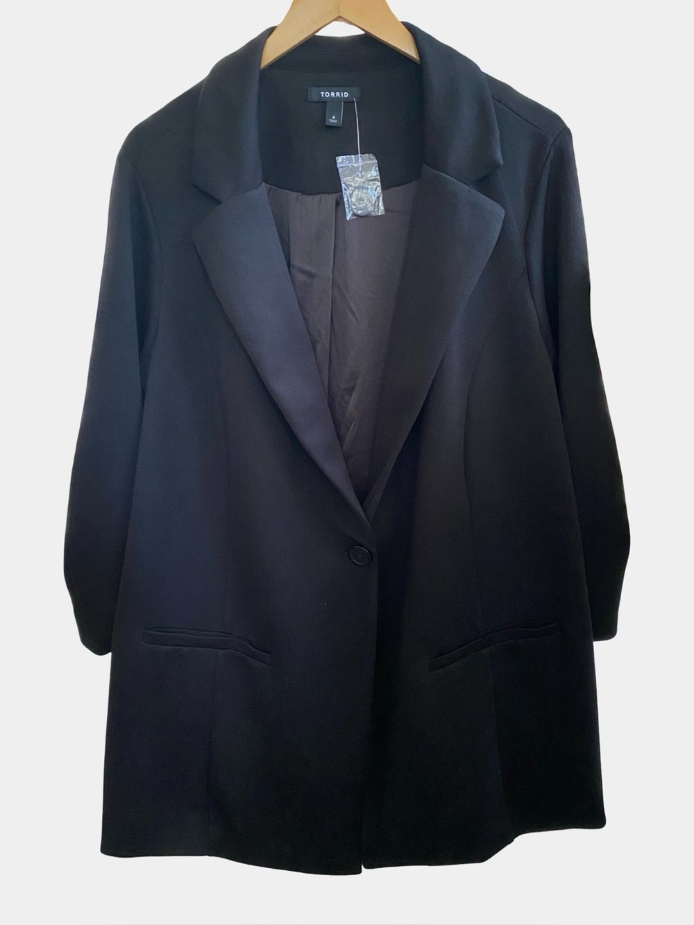 Torrid Women’s Plus Size Black Single Button Blazer Size 4x